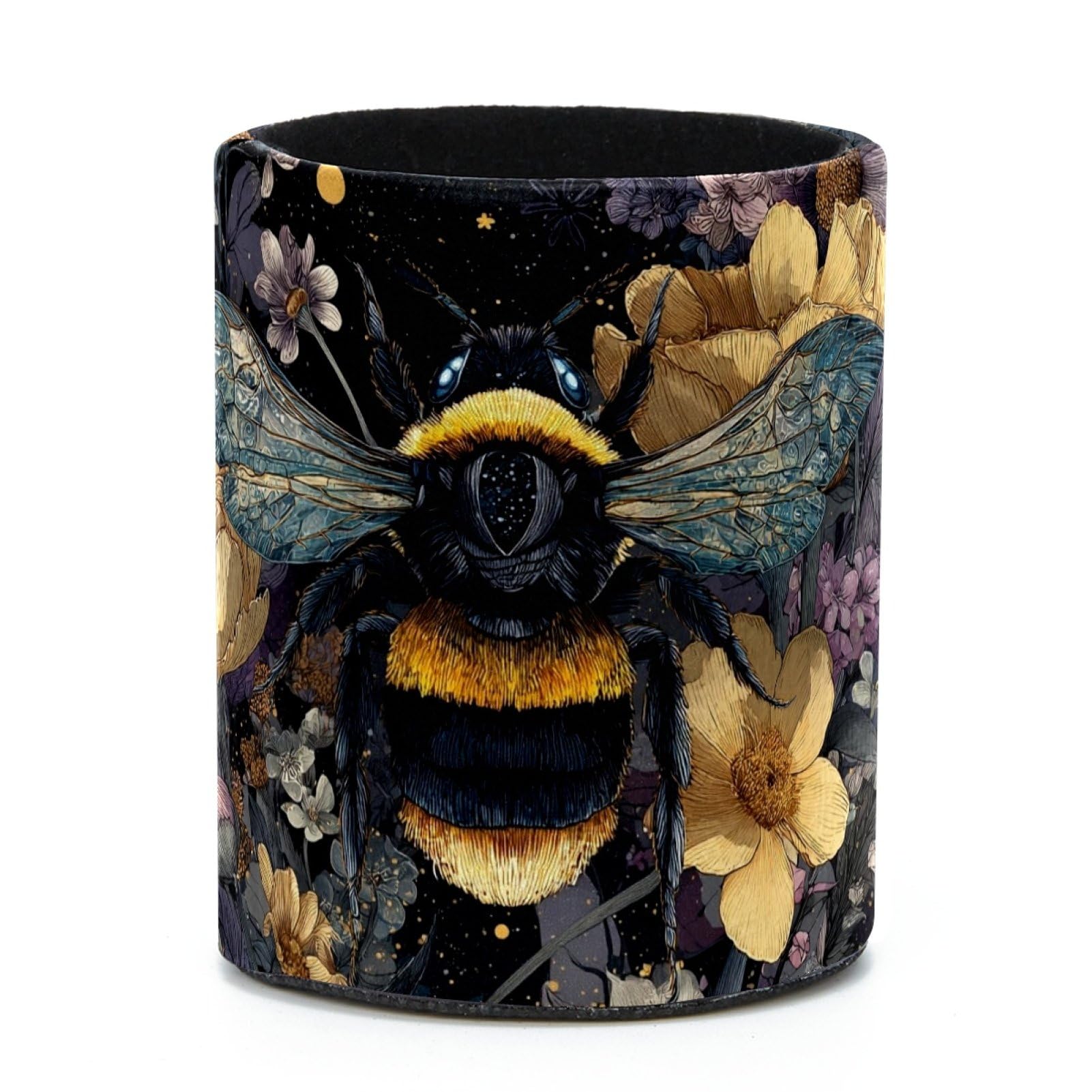 VAPOKF Round Pencil Holders for Desk, Bee Pen Holders Pen Pot Makeup Brushes Storage Desktop Stationery Supplies Organiser for Home Office