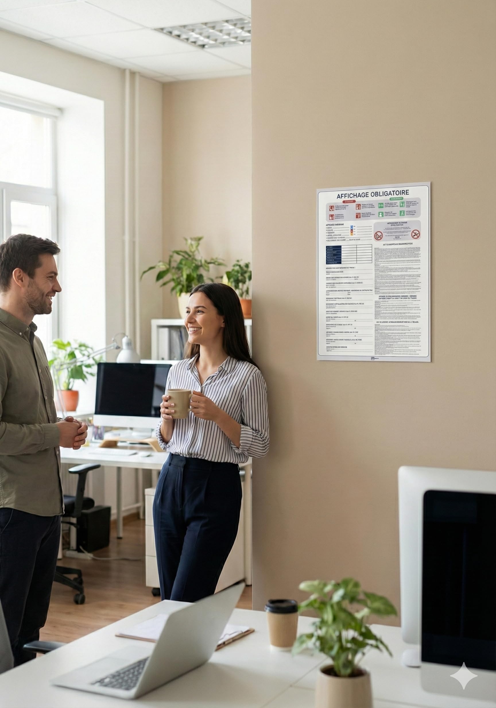 Affichage Obligatoire Entreprise 2026 - Pack Conformité: Panneau A3 Code du Travail + Affiche A4 Consignes Sécurité & Évacuation + Sticker A5 Interdit de Fumer - Kit Adhésif Complet, Fait en France