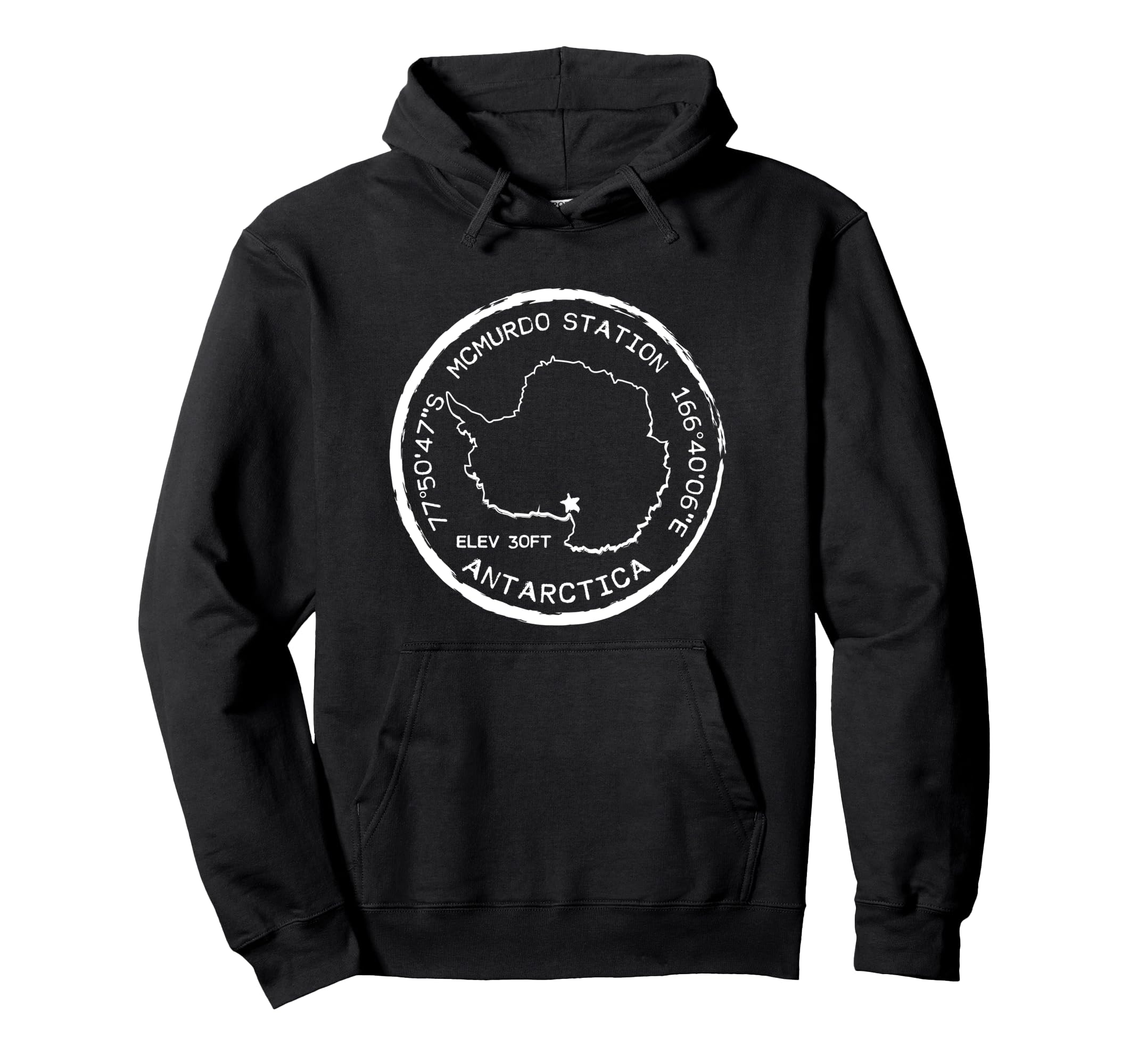 McMurdo Station Passport Stamp Antarctica Pullover Hoodie