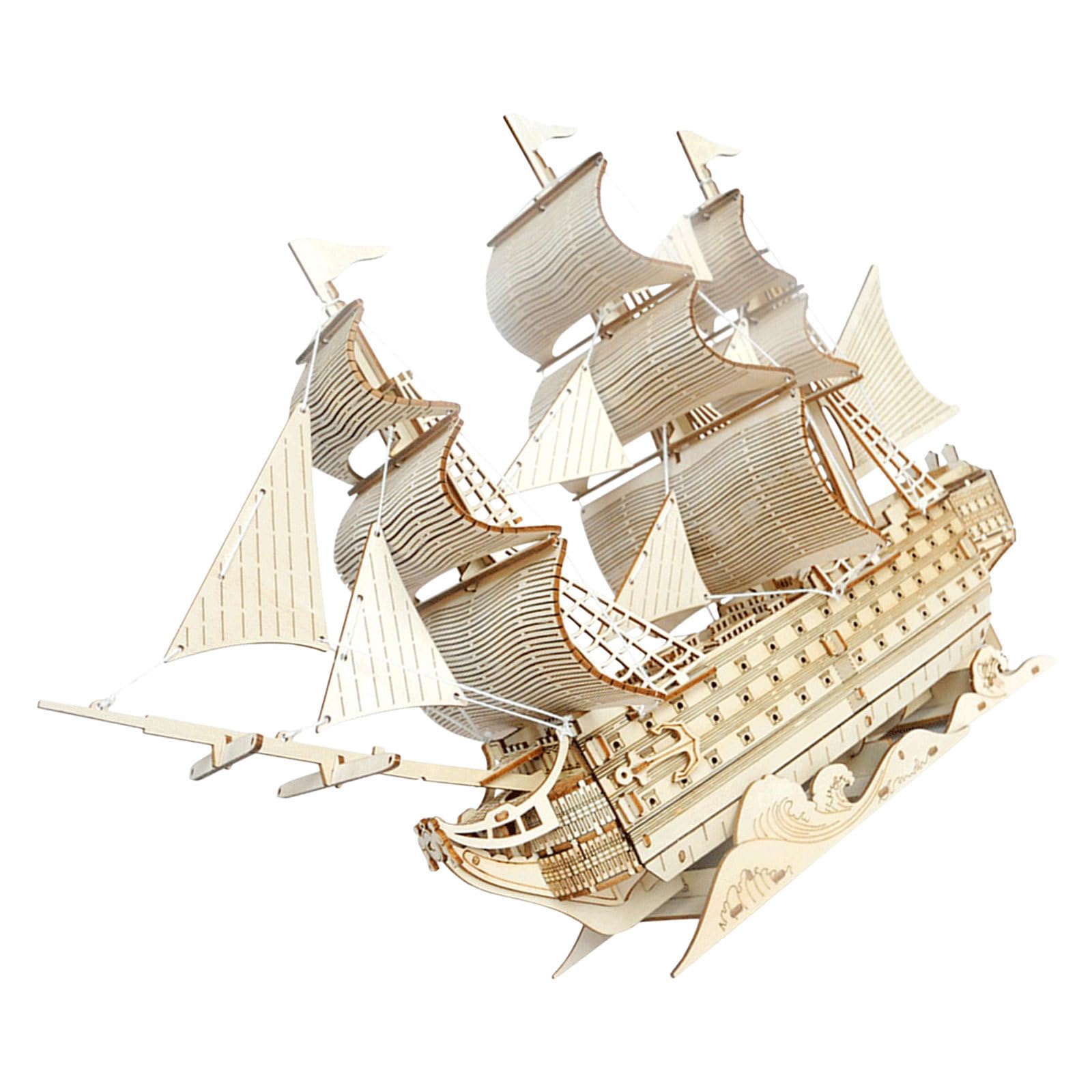 TOYANDONA Puzzle in Legno 3D Veliero Barca a Vela Kit Fai da Te per Adulti Decorazione Marina da Tavolo Assemblaggio Creativo Riproduzione di Nave Storica