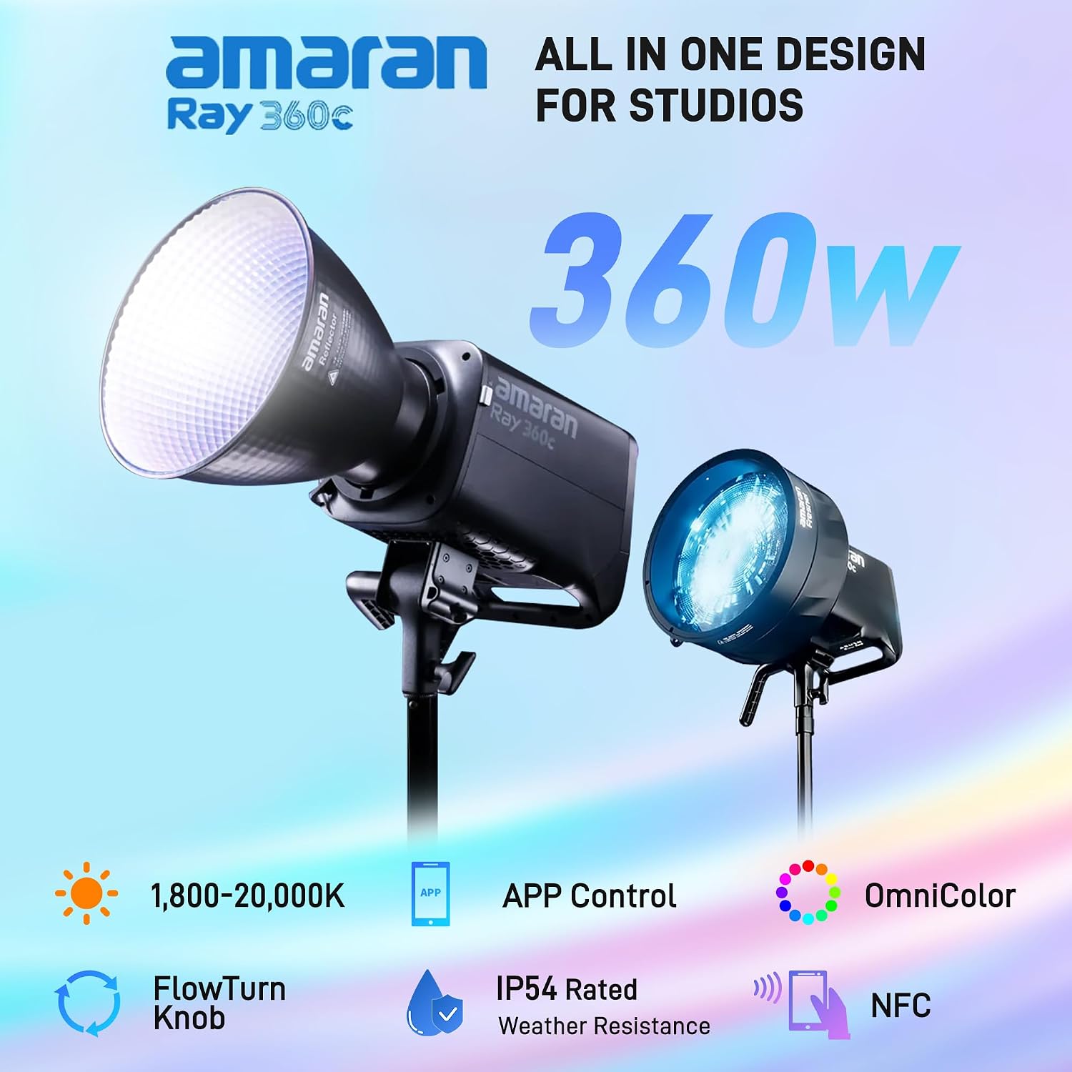 Aputure Amaran Ray 360c 360W RGB Led Video Light,CCT 1800K-20000K 3 71Wna+fUbRL. AC SL1500