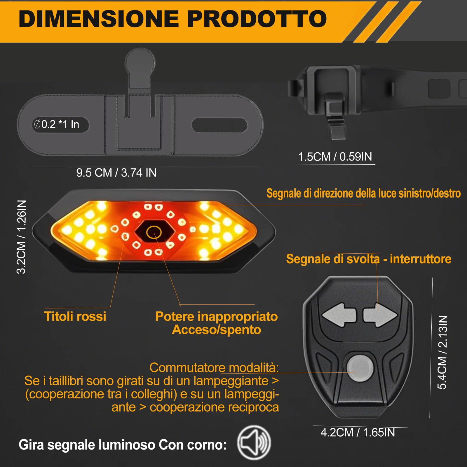 EBUYFIRE Luce Posteriore da Corsa, Luce Posteriore USB Ricaricabile & Impermeabile, 5-6 Modalità di Illuminazione Luci per da Strada e Mountain Bike