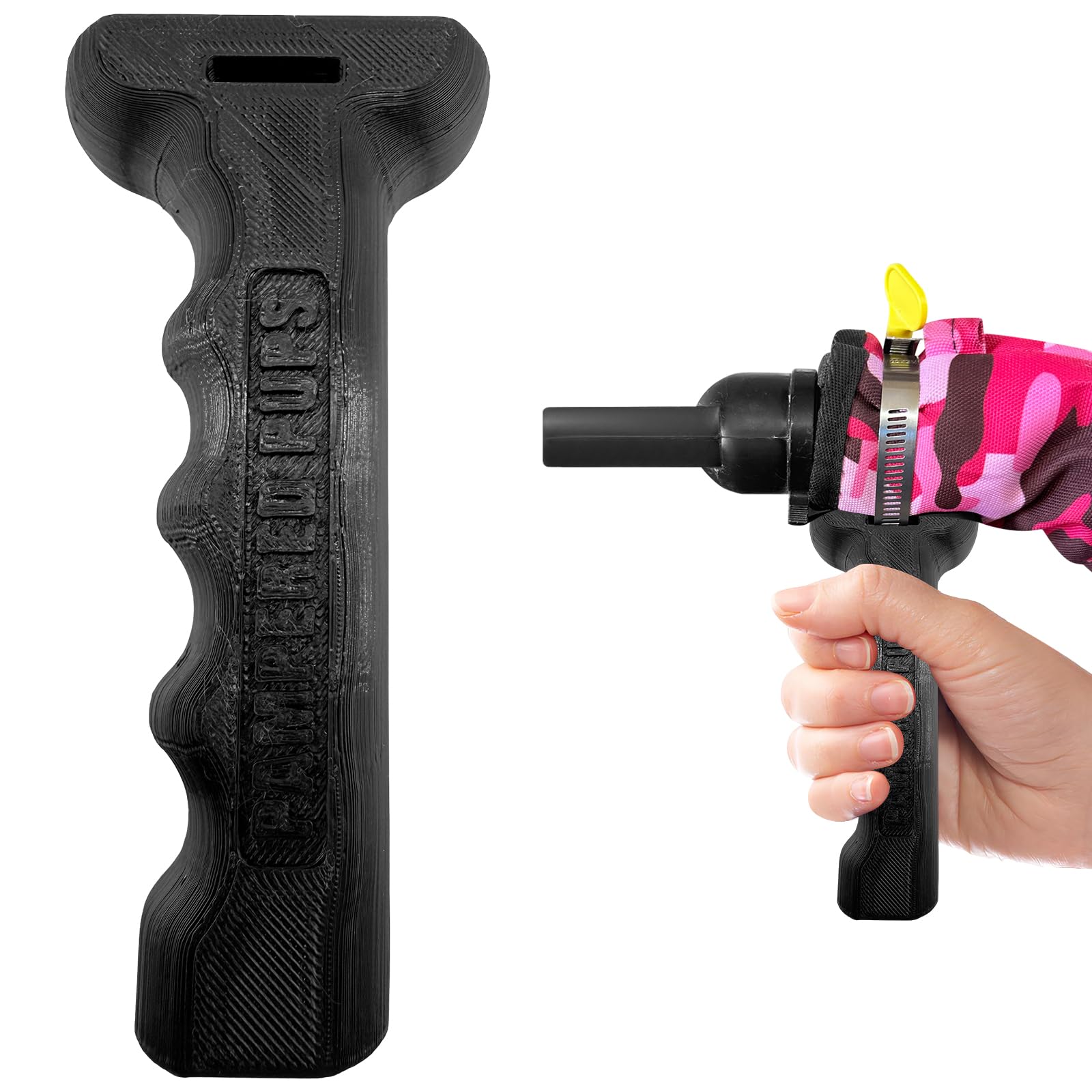 Sure Grip Dryer Handle for Dogs V3(Updated design), For Comfortable Dog Grooming | High-Quality PETG | Heat-Dissipating Design | Easy Attachment | Fits 1.5-2.5 Inch Hoses