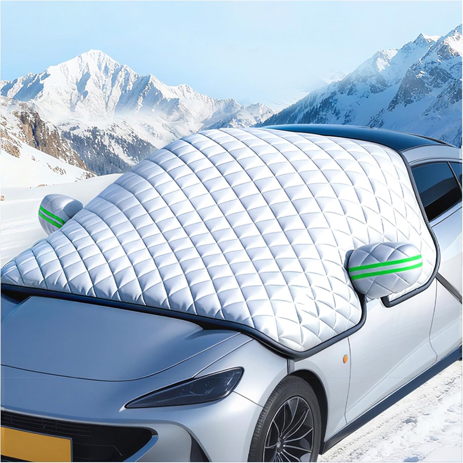 Windshield Cover for Ice and Snow for Dodge Grand Caravan 1987–2020 2016 2017 2018 2019, Windshield Snow Cover with Side Window and Rearview Mirror Protection, Winter Frost Hail Guard