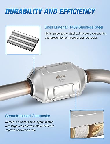 Vista 246 de Nilight Catalizador para Hyundai Accent 2012-2017/Hyundai Veloster 2012-2017/Kia Rio 2012-2014/Kia Soul 2012 2013 2014 2015 2016 (estándar EPA)