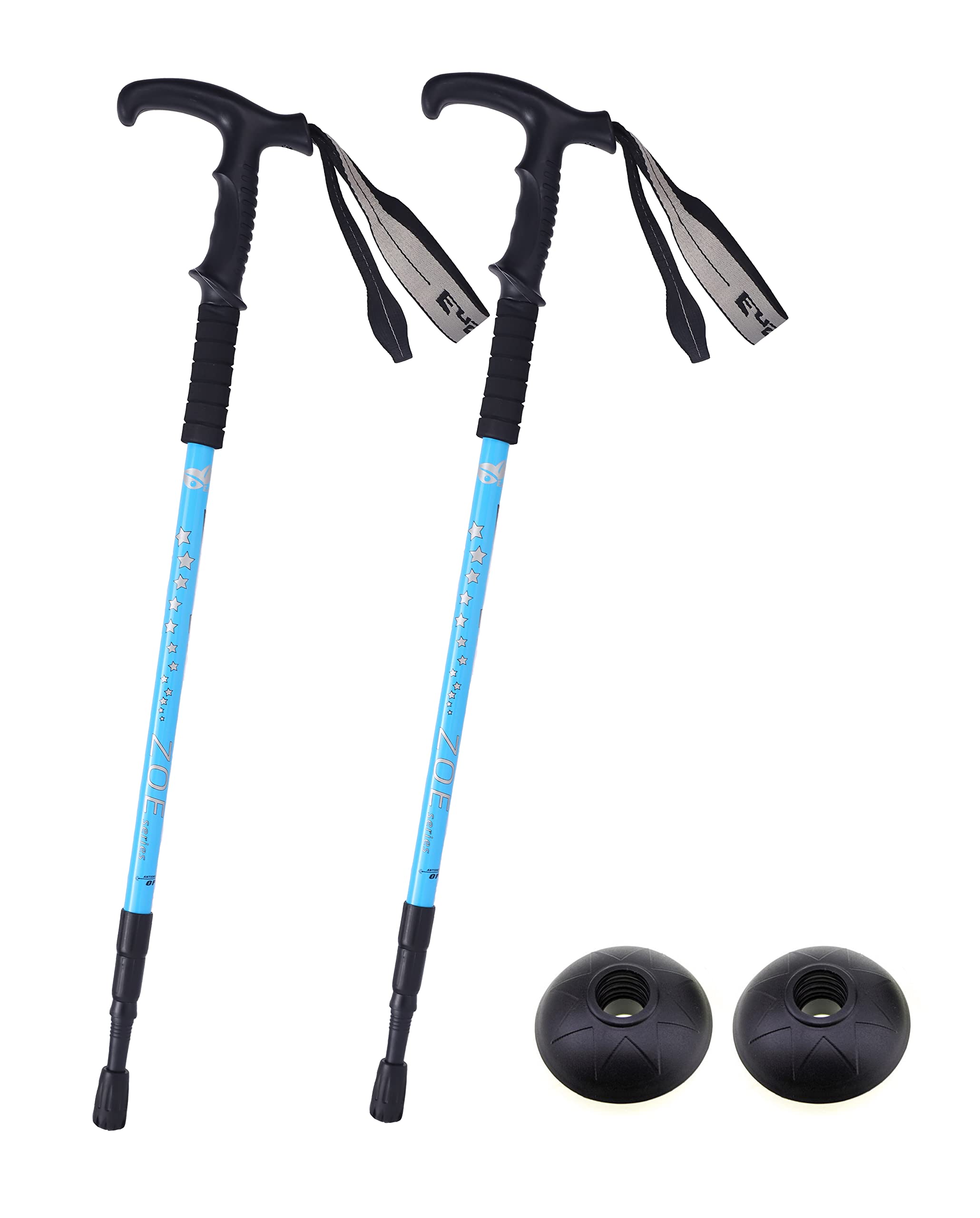 Enshine 65CM to 135CM Antishock With Handle Trekking Walking Hiking Stick Pole (Blue)