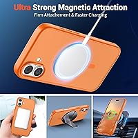 Vista 958 de SUPFINE Funda magnética para iPhone 11 con protector de pantalla (compatible con MagSafe) (protección contra caídas de grado militar), translúcida