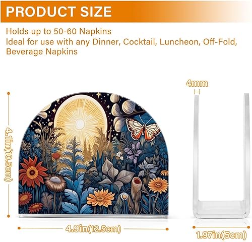 Miniatura 4 de Butterfly Flowers Acrylic Napkin Holder Clear Crystal Tissue Paper Dispenser for Table, Kitchen Countertop, Restaurant, Decor