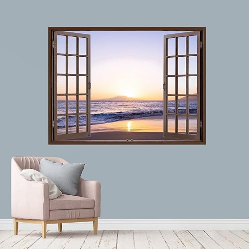 Miniatura 51 de IDEA4WALL Adhesivo mural removible para pared, cielo azul, vibrante, verano, montaña, valle, naturaleza, desierto, arte moderno, paisaje, colorido