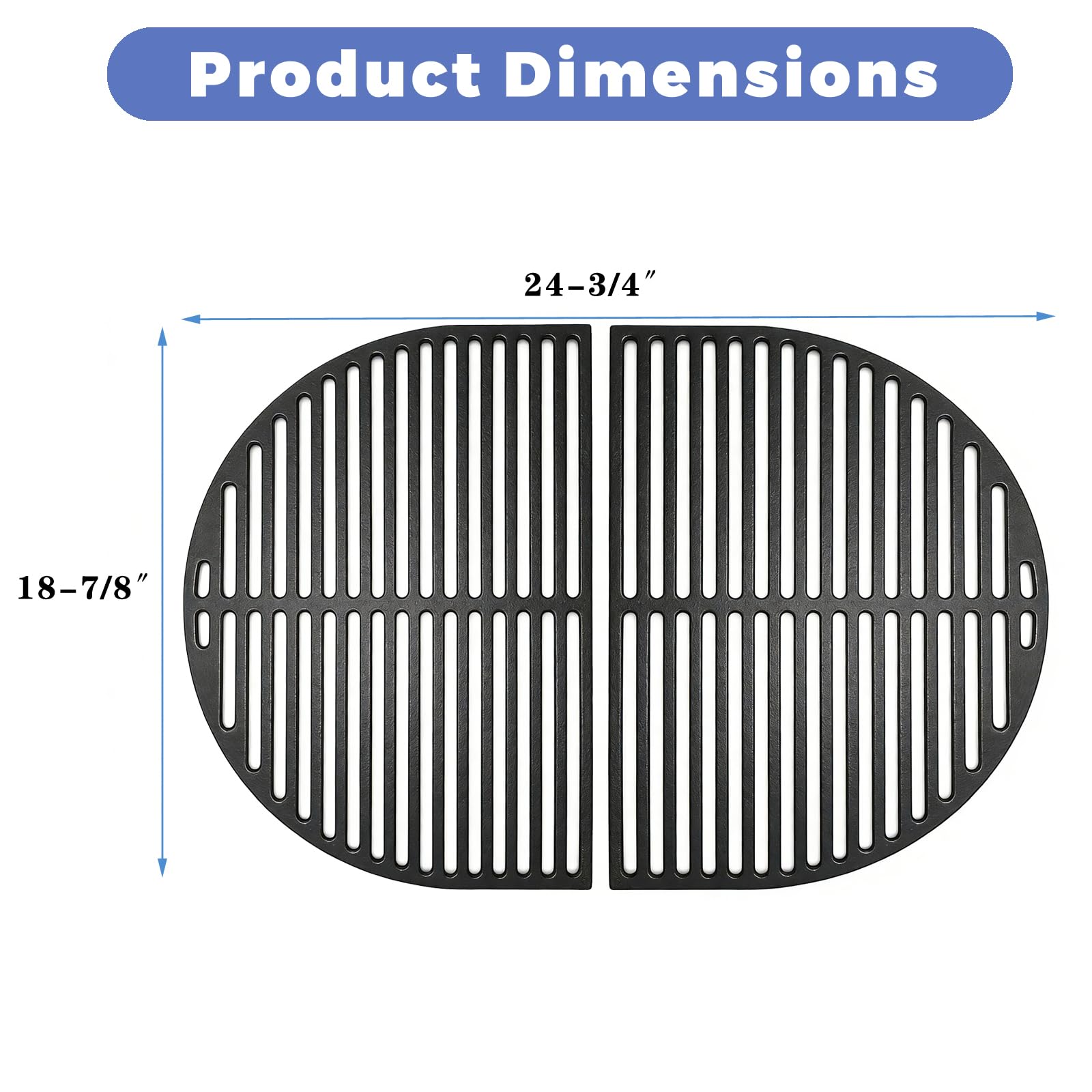 Shengyongh PPR362-1 - Parrilla de cocción para parrillas Primo Oval XL (paquete de 2)