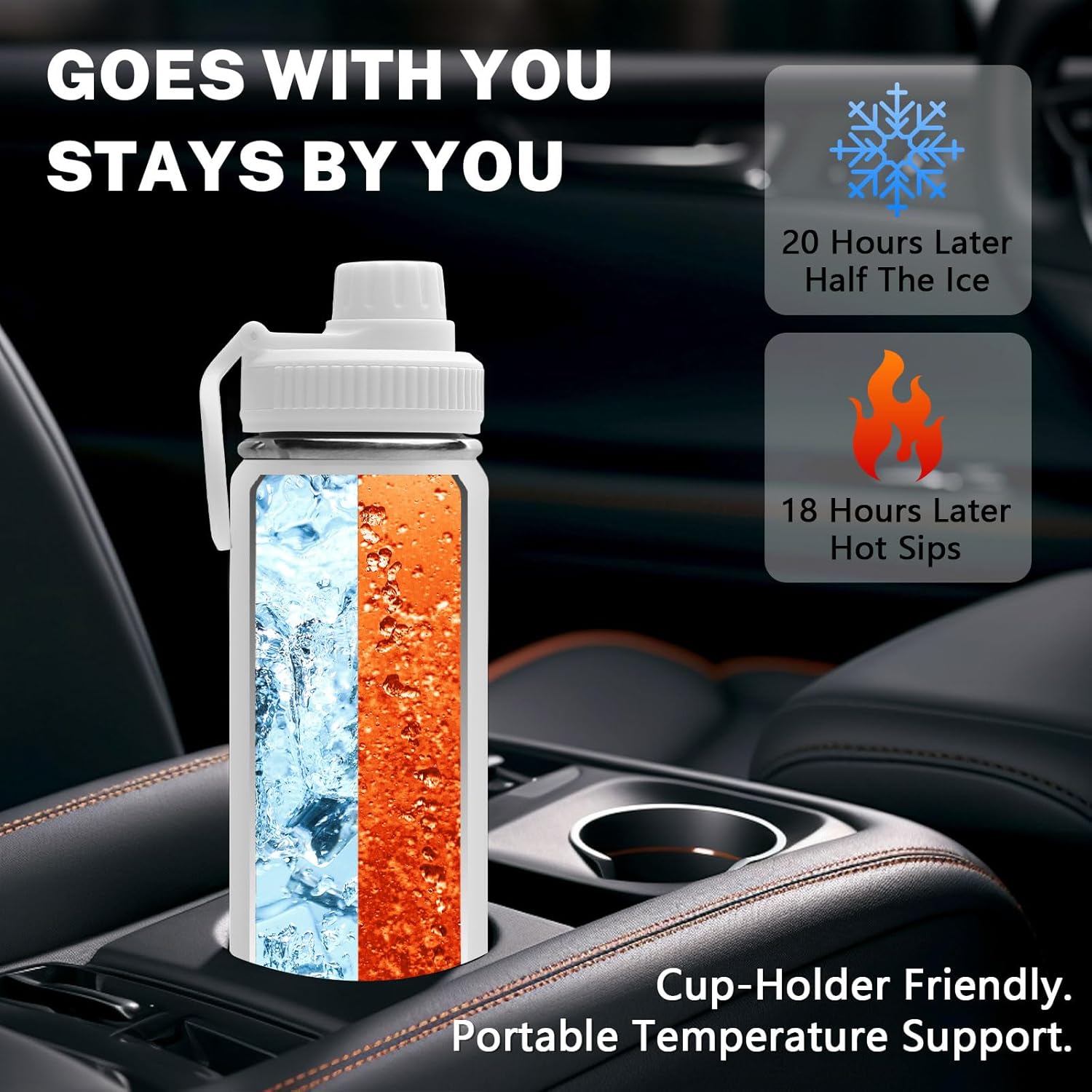 Baseball Water Bottle for Son, Stainless Steel Insulated Tumbler for Home with 2 Lids & Handle, Antislip Silicone Boot, 18oz Reusable Leak-proof Bottle for Sports, 1 PCS - Image 6