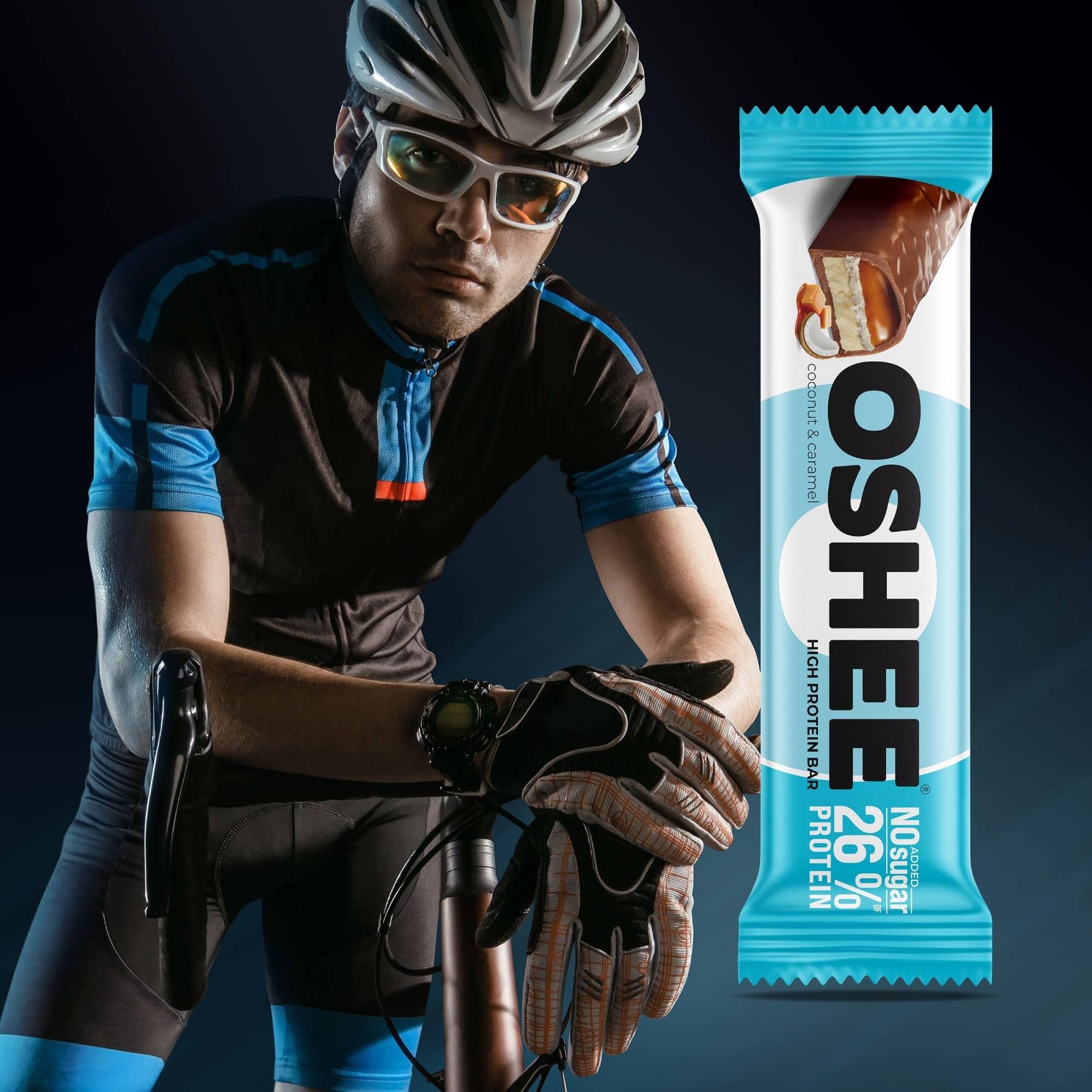 Baton proteinowy Oshee kokos i karmel 48g (12 sztuk)
