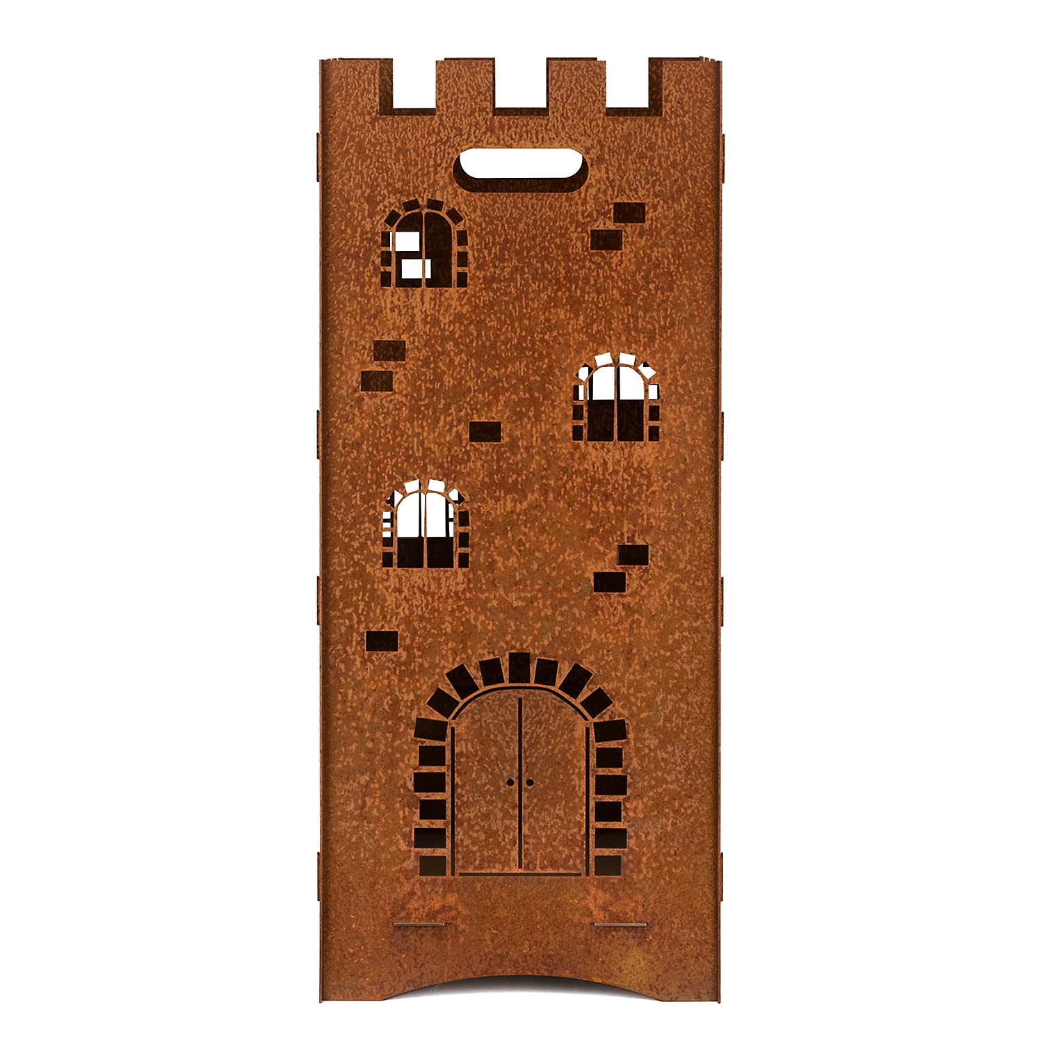 Moritz Braciere da 2 mm, in acciaio, 35 x 35 x 85 cm, utilizzabile per giardino, campeggio, esterni, braciere da fuoco a castello