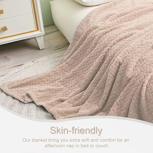 Miniatura 5 de Exclusivo Mezcla Manta de franela de forro polar extra grande, 50 x 70 pulgadas, patrón de hojas, manta suave, acogedora, cálida y ligera para