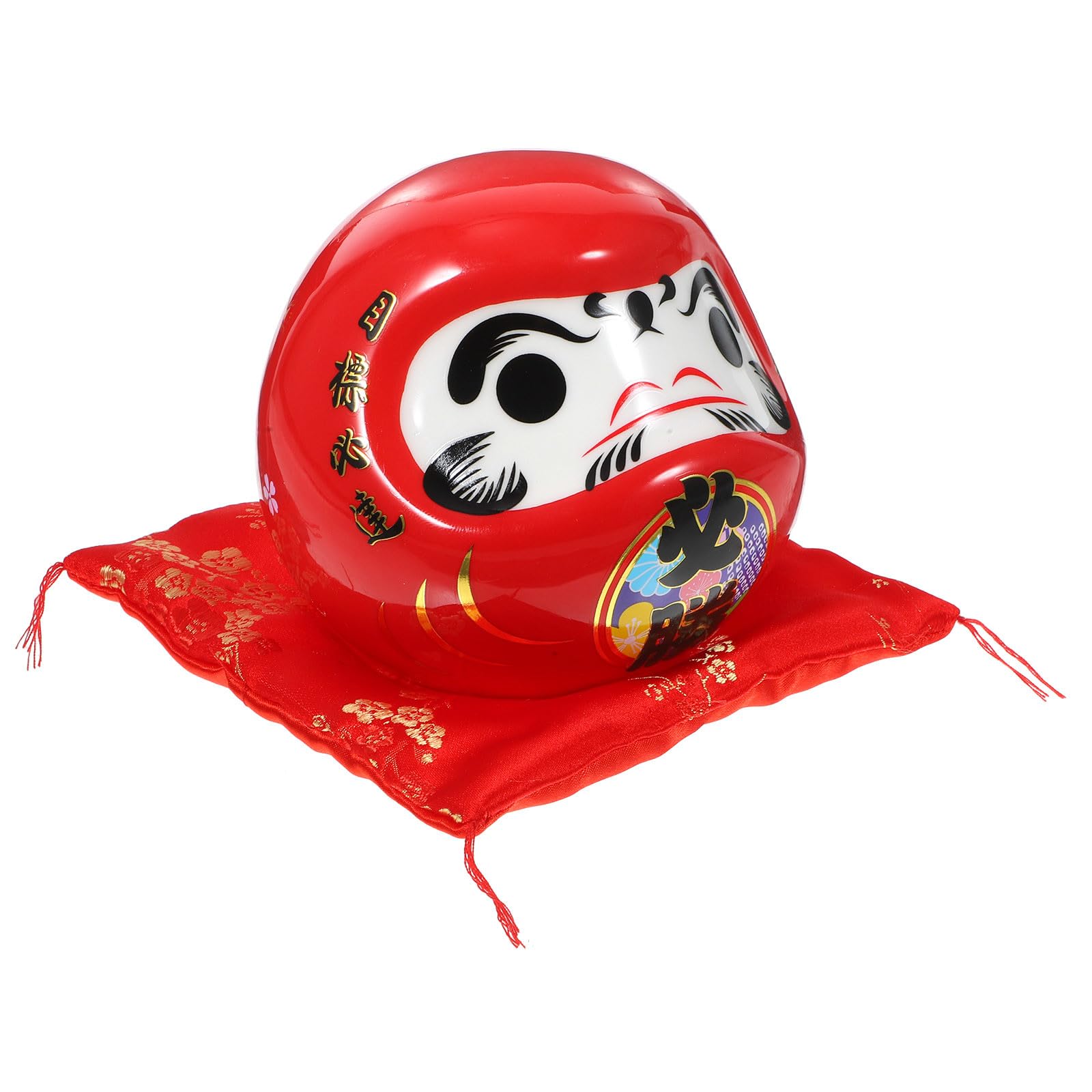 Figurilla Japonesa de Cerámica Roja para Coche y Estantería Decorativa