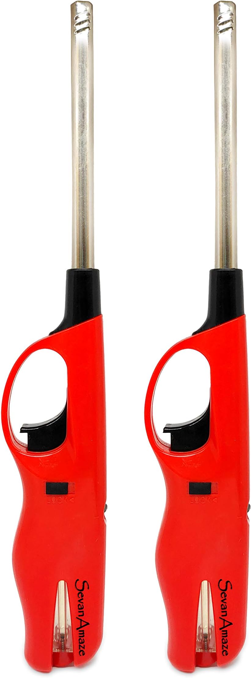 SEVANAMAZE - Online E-commerce Products Sales & Services ABS Plastic Adjustable Flame Refillable Kitchen Gas Lighter - Pack of 2, Multicolour