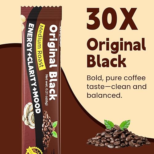 Miniatura 2 de Café de Hongos WepBio Original Negro 11 en 1 Mezcla de Hongos Adaptogénicos con Ashwagandha KSM-66, Melena de León, Reishi, Cola de Pavo Café