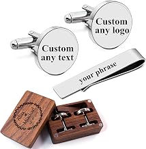 Kooer Personalized Men's Wedding Cufflinks, Custom Father Of The Bride Cuff Links Jewelry Gift For Men Him Groom Groomsman