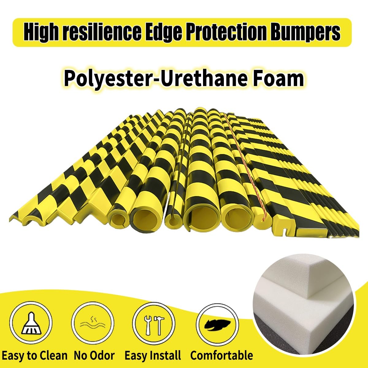Protecteur de Bord en Mousse Autocollant, 39" de Long