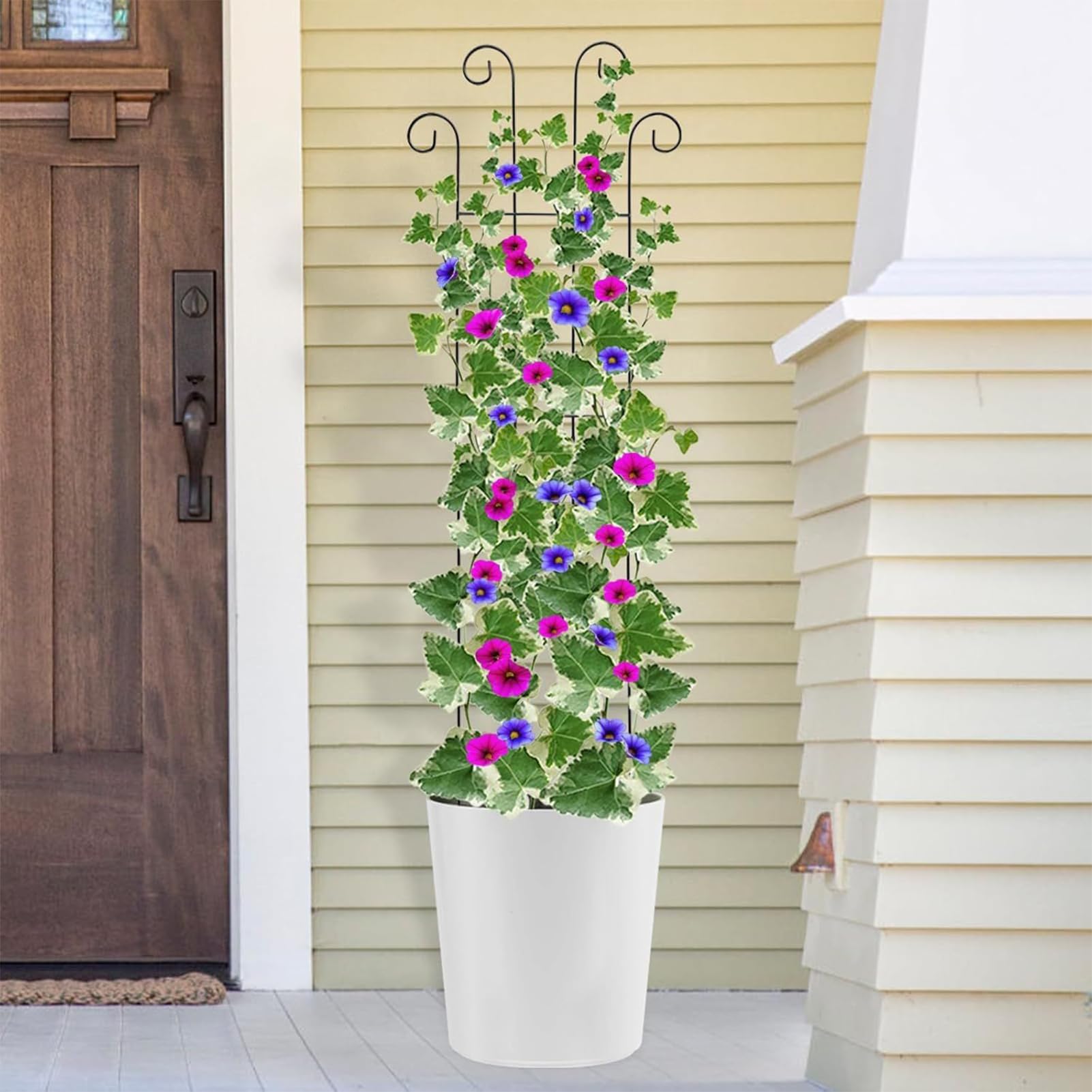 Treillis De Jardin pour Grimpantes 81 Cm 4 Pièces en Métal Extensible