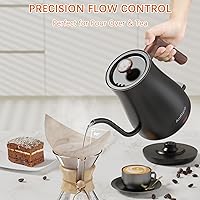 Vista 3 de Gooseneck Electric Kettle with Thermometer, 0.8L Small Electric Tea Kettle, 1200W Fast Heat, Precision Pour for Coffee & Tea, Auto Shut Off & Dry