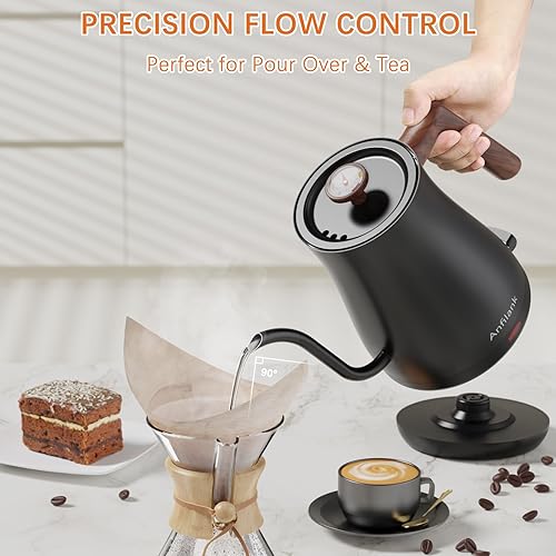 Miniatura 3 de Gooseneck Electric Kettle with Thermometer, 0.8L Small Electric Tea Kettle, 1200W Fast Heat, Precision Pour for Coffee & Tea, Auto Shut Off & Dry