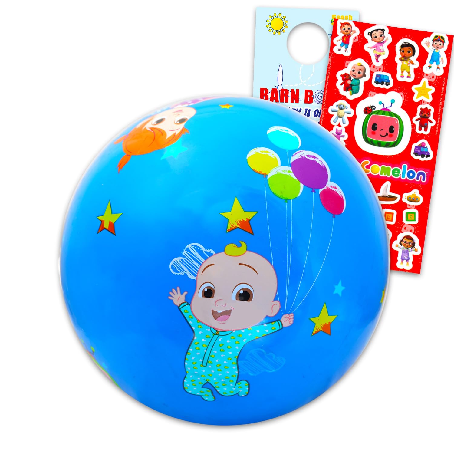 CoComelonPlayground Ball Set - Bundle with Textured Cocomelon Playground Balls for Kickball, Dodge Ball, Handball, More Plus Stickers | Cocomelon Playground Equipment