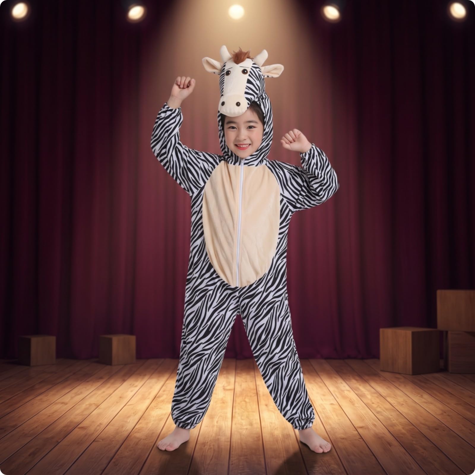 Costume da Morbido | Chiusura Anteriore, Tuta con Cappuccio, Peluche, Tuta completa, per Carnevale, Recite Scolastiche, Bambini
