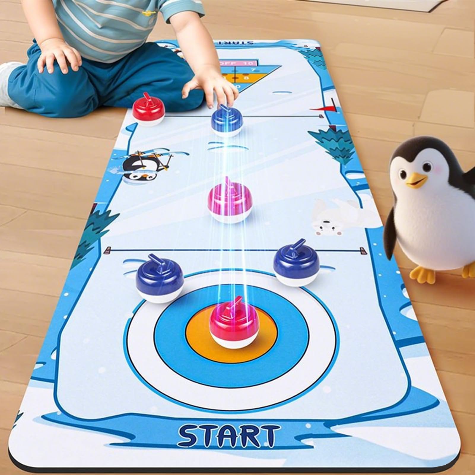 Stolowy Zestaw do Gry w Curling Przenośna, Konkurencyjna, Zabawna i | Gra w Curling na Stoliku Shuffleboard Dla Dzieci Uczniów Chłopców Dziewczyn Fanów Dorosłych Entuzjastów