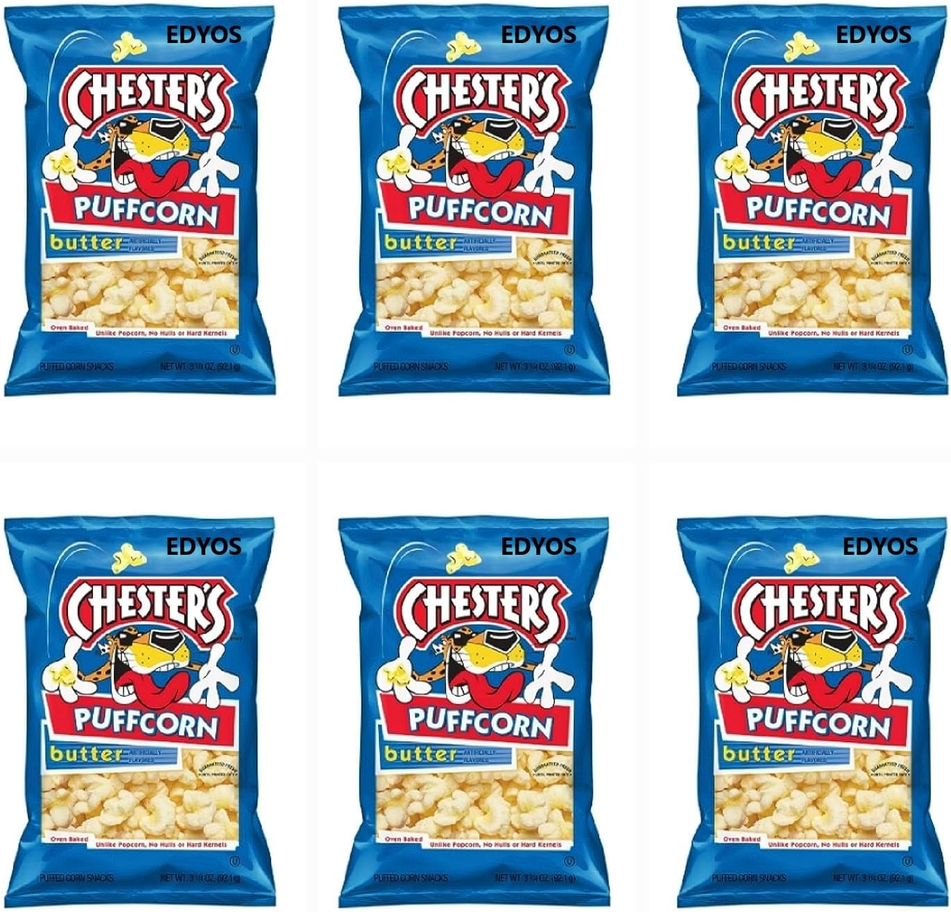 EDYOS Chester's Butter Puffcorn 3.25 oz. (6 Pack)
