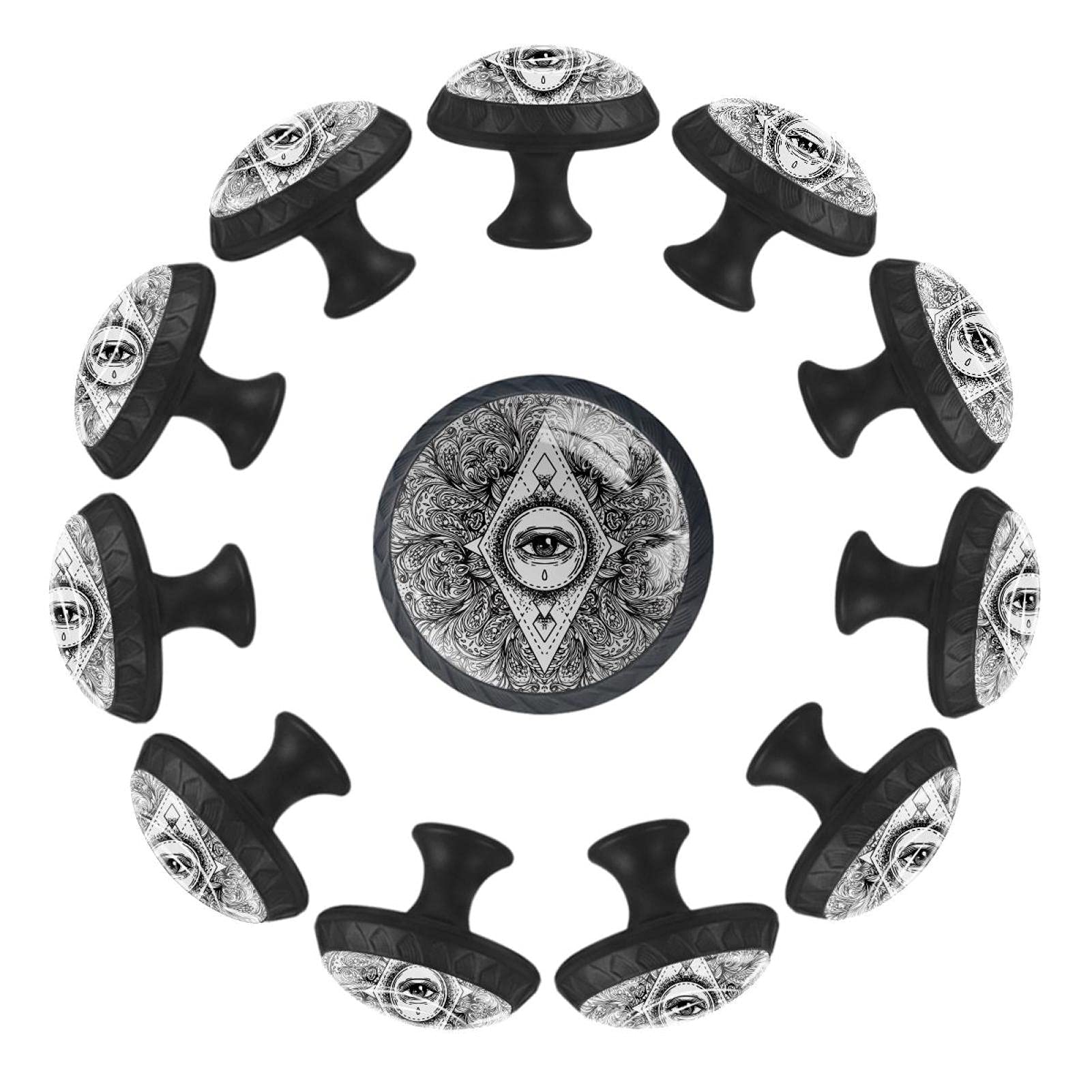 Boutons de tiroir mandala ronds au design artistique pour embellir votre mobilier