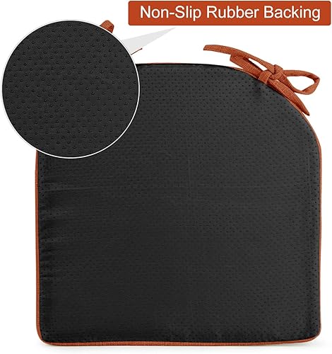 Miniatura 5 de downluxe Cojines para sillas de interior para sillas de comedor, almohadillas de espuma texturizada suaves y cómodas para sillas de cocina con lazos