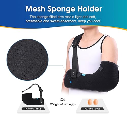 Miniatura 6 de Cozyhealth Brazo de hombro inmovilizador para lesiones de hombro, soporte de puño rotador para dormir, cómodo brazo médico para lesiones de hombro,