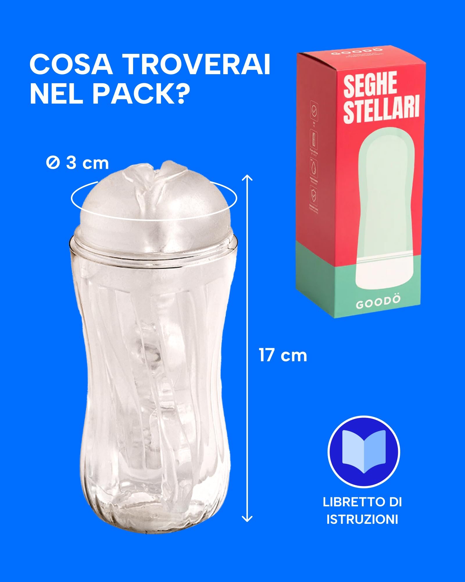MySecretCase Masturbatore Uomo Vaginee per Uomo Masturbatore per Pene Realistico Vagina Finta Vagina Silicone Sexytoys Uomo Pocket Pussy 17 cm x Ø 3 cm (estendibile) in Elastomero