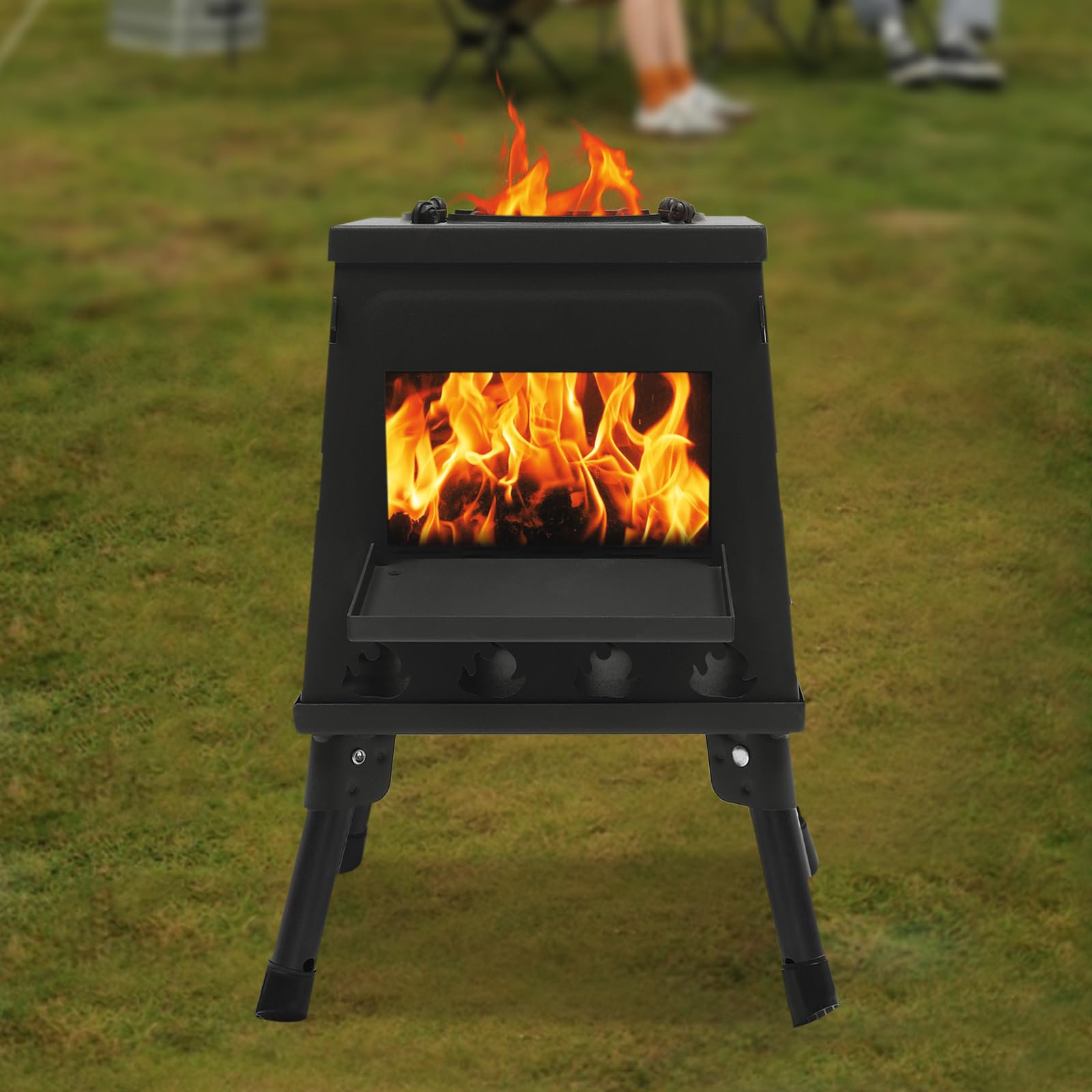 Hornillo para tienda de campaña, estufa de madera plegable para exteriores, estufa de leña portátil para camping, cocina de tienda de campaña, mini para cocinar, horno de camping al aire libre