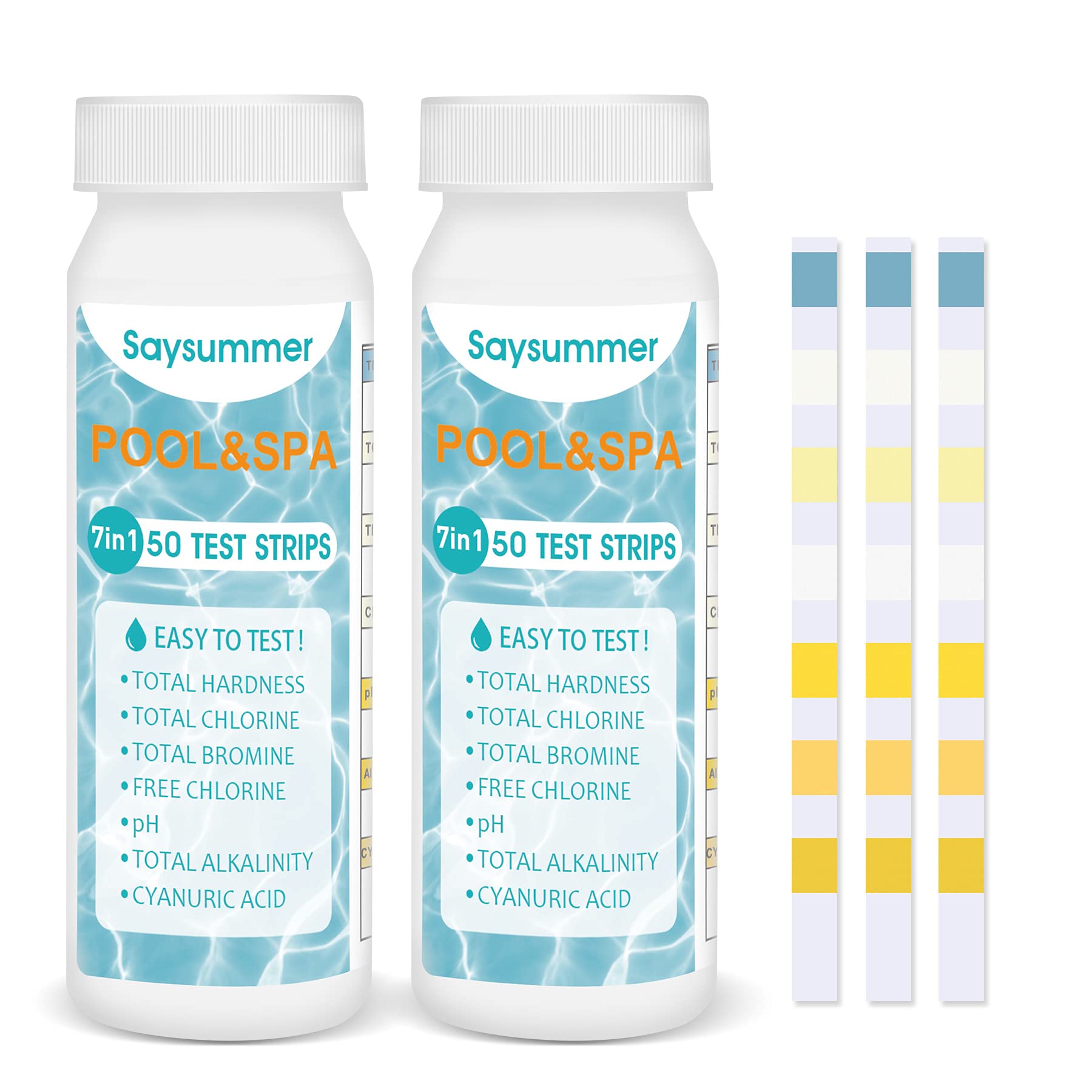 Buy Saysummer 7 in 1 Pool and Spa Test Strips, Hot Tub Test Strips Easy and Quick for Hardness