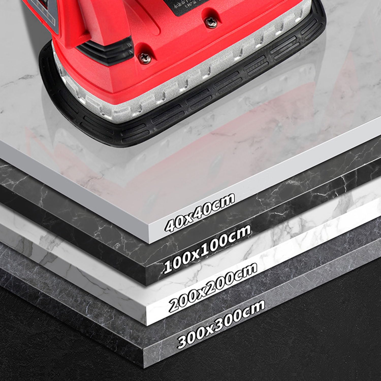 Livellatrice per piastrelle con set di vibrazioni portatile da 14000 giri/min, 6 livelli di regolazione, dimensioni piastrelle da 40-300 cm, 2 batterie incluse, strumento automatico per piastrellatura