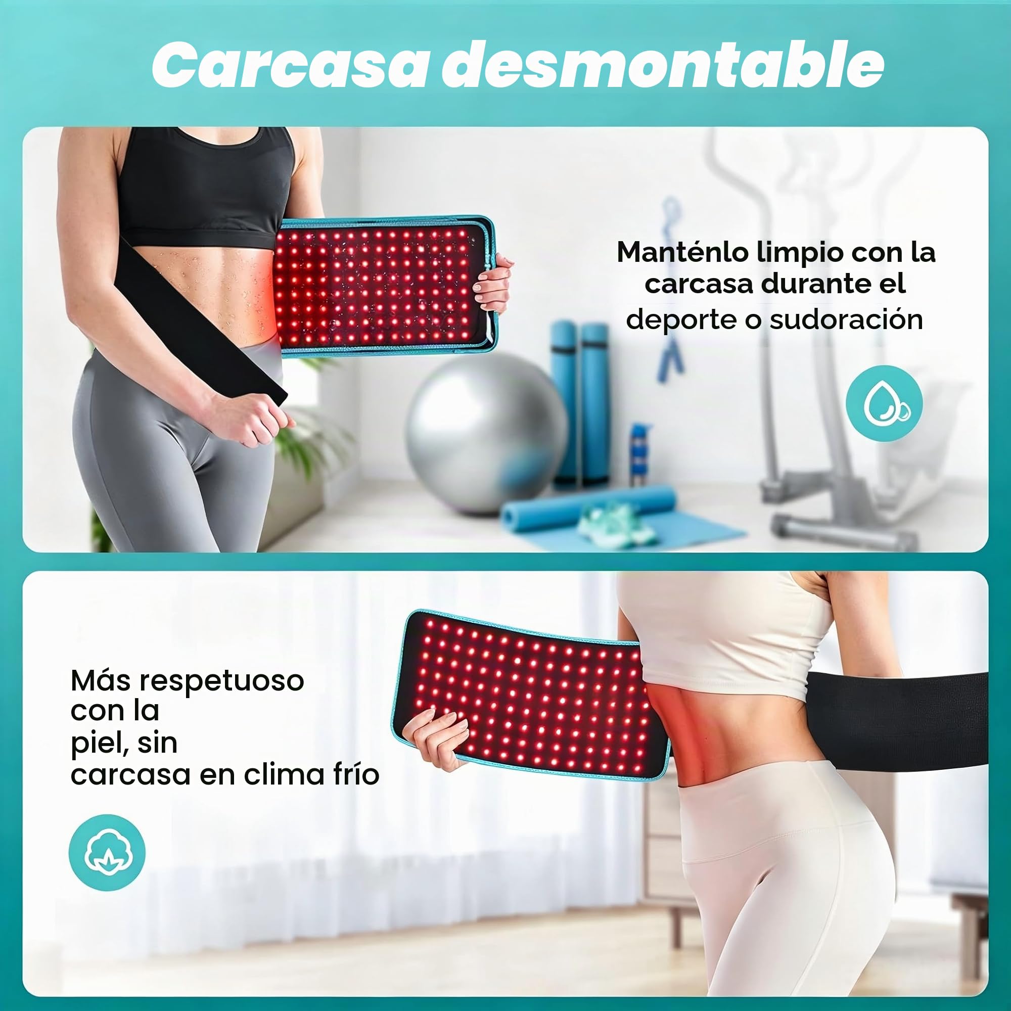 I-THERA-U Lámpara de Calor Infrarrojo con Cinturón - Terapia de Luz Roja para el Cuerpo 3-En-1 Chips 660nm&850nm, lampara infrarrojos fisioterapia con Temporizador Relaja los Músculos, Alivia el Dolor
