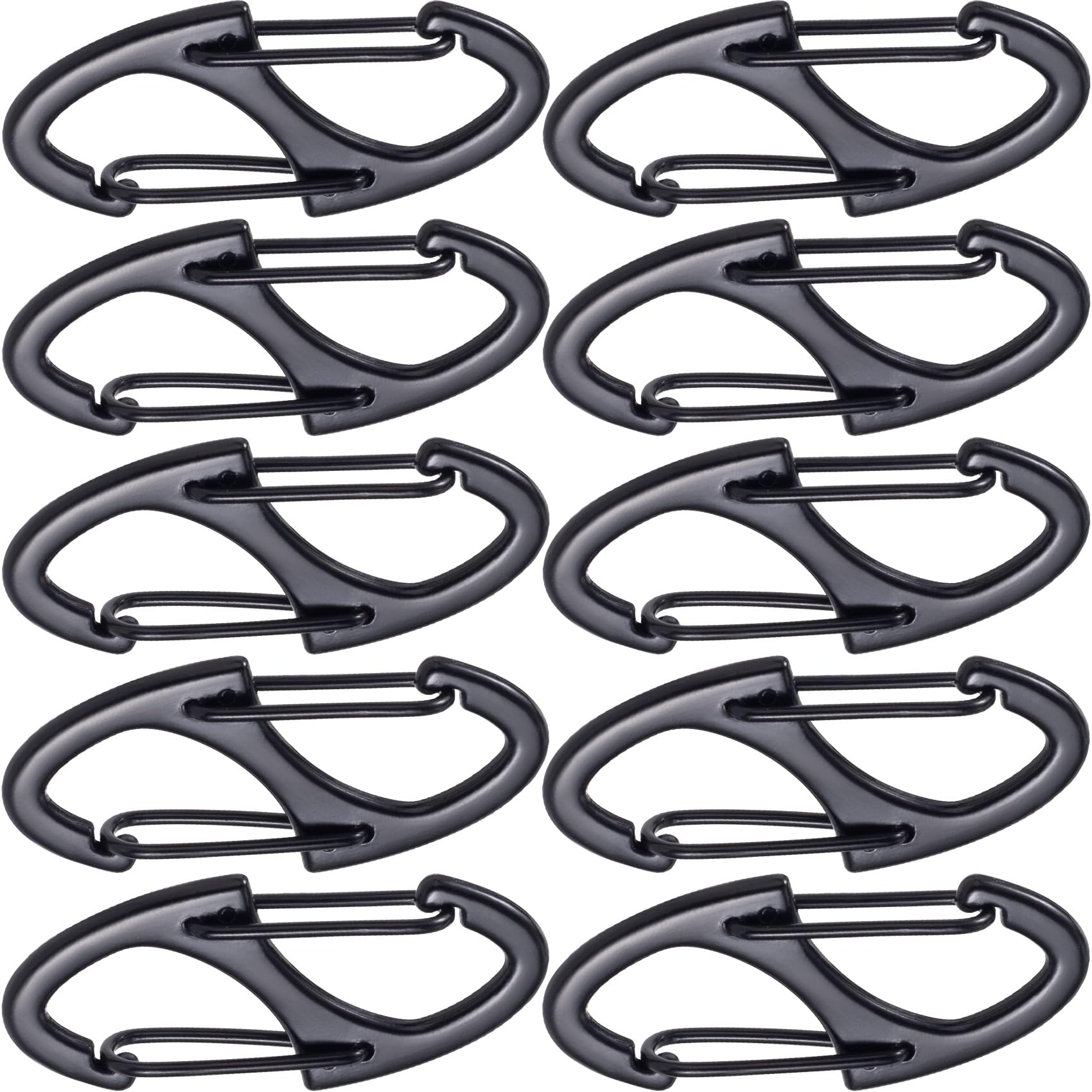 Alpinleux 10 Pcs Zipper Clips Anti Theft Deterrent, Dual Opening Zippers Pull Replacement, Zipper Locks for Backpacks, Camping, Suitcases (Black)