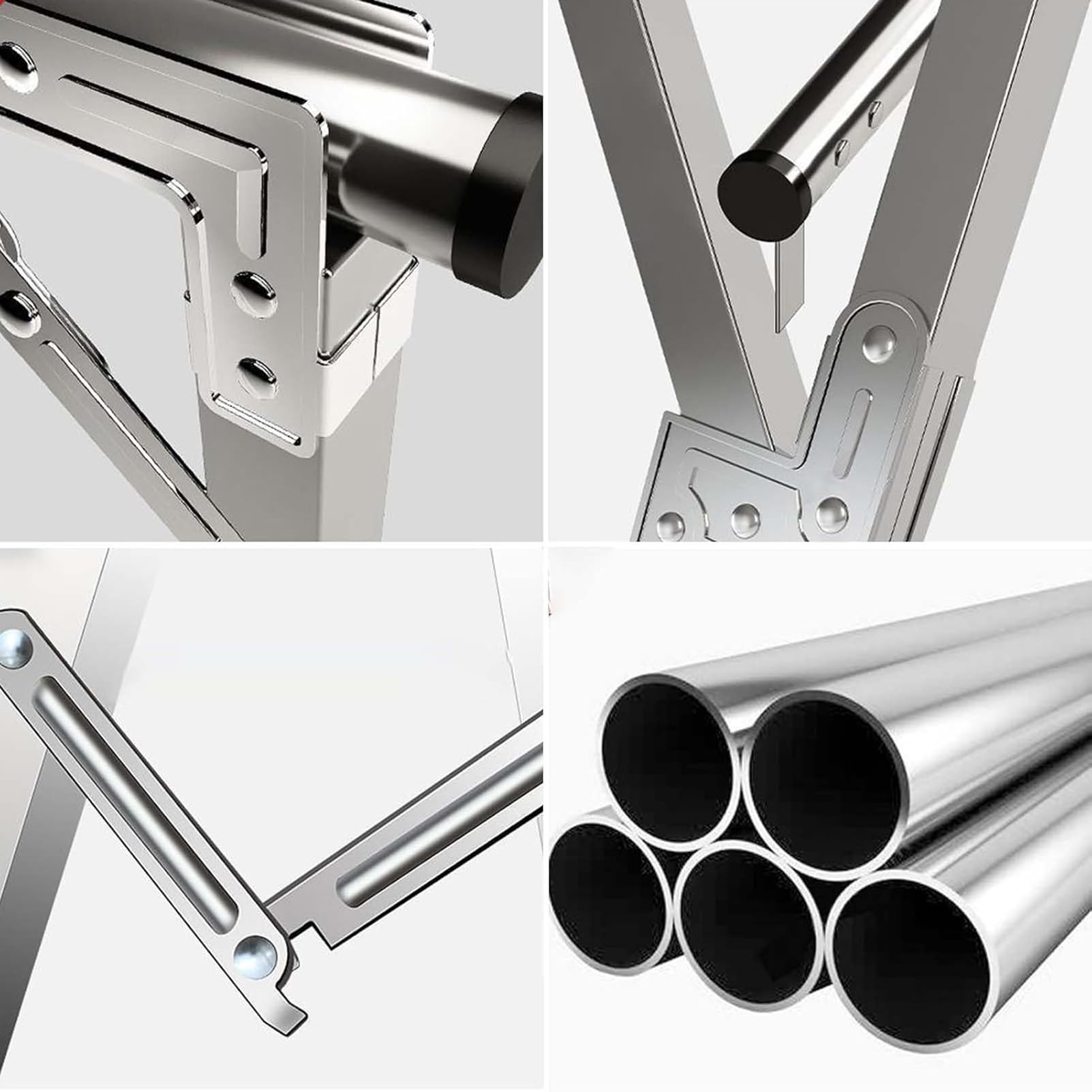 Stendibiancheria pieghevole per esterni, con ruote, resistente, in acciaio inox, con ruote, 150 pezzi