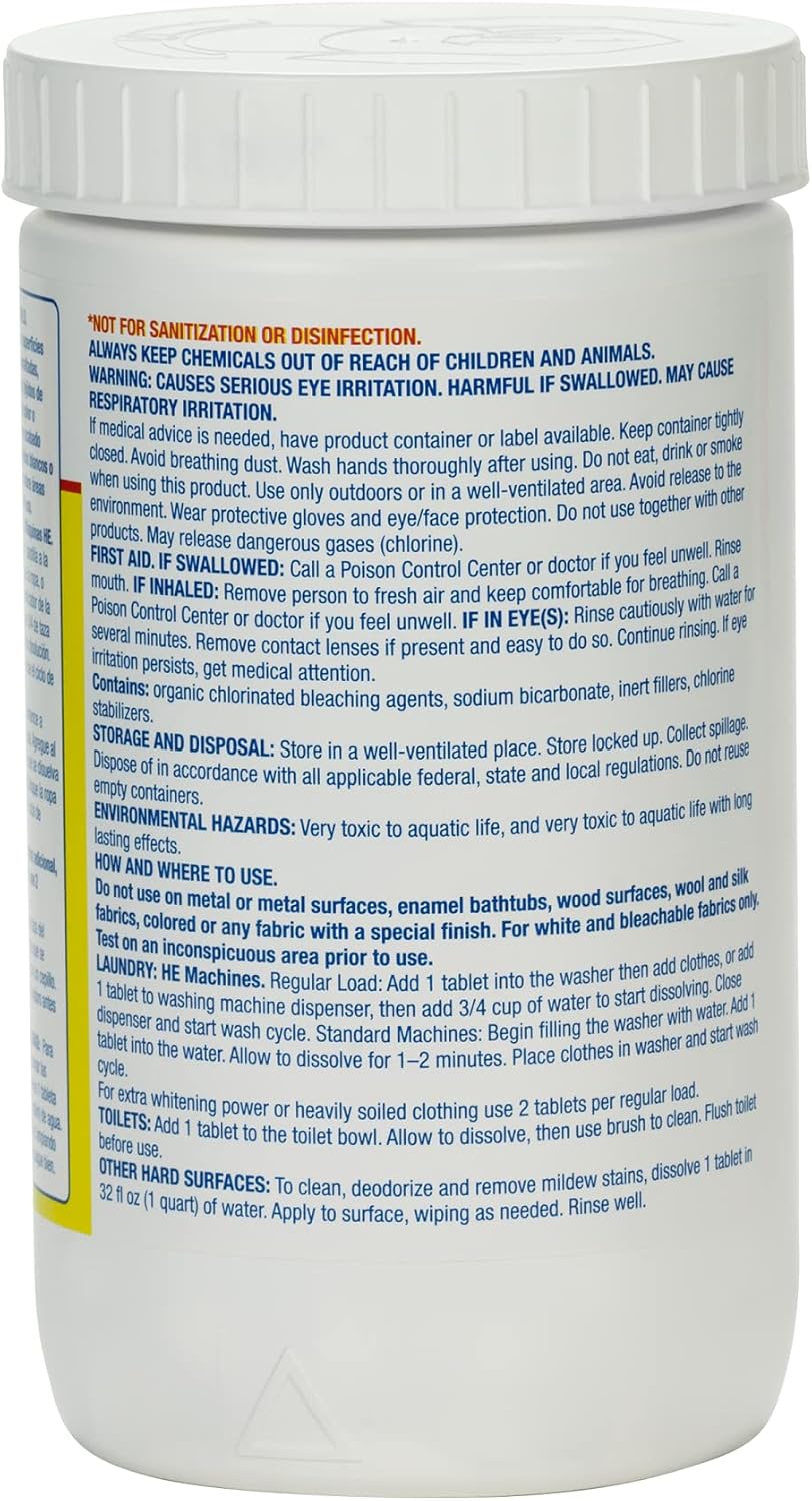 Evolve Concentrated Bleach Tablet Bulk Size 240 Tablets 1 Pack Fresh Lemon