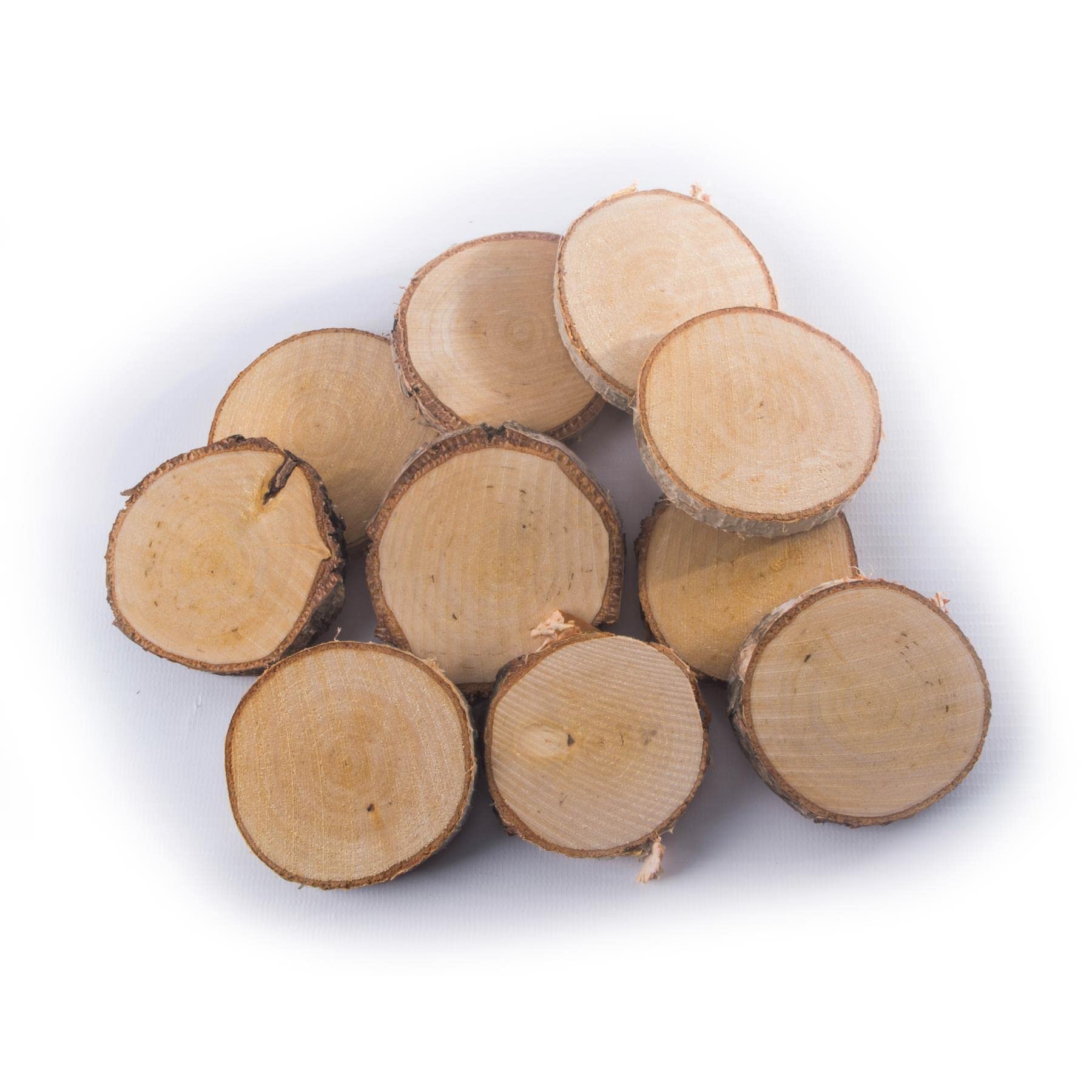Woodeedoo Small Wooden Slices Log Tree Bark Ø 5-6 Cm | Pack Of 50 | Unfinished Round Blank Pieces Art & Crafts Discs Circles Diy Decoration