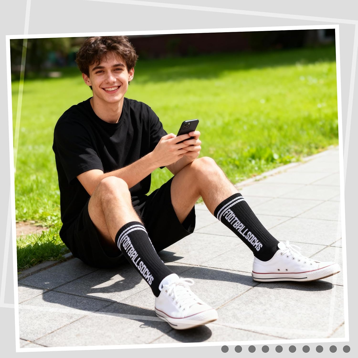 6 Pairs Non Slip Soccer Socks Stripe Anti Slip Football Baseball Athletic Soccer Socks for Men Women