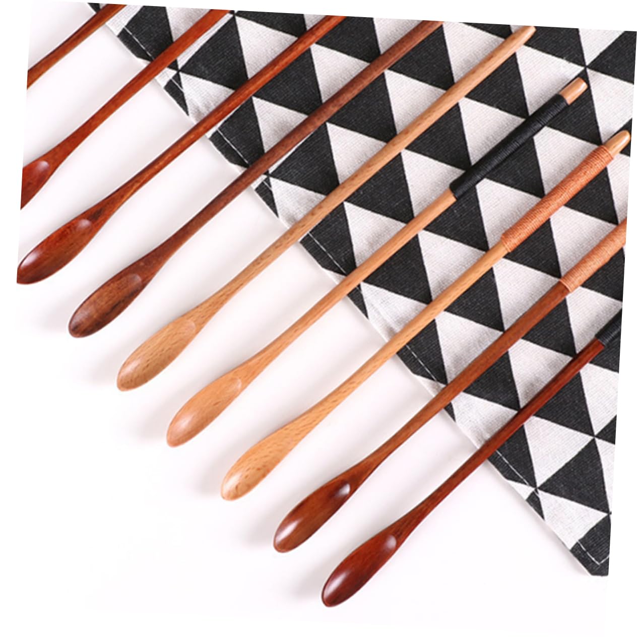 OFFSCH 5 Piece Coffee Honey Stirrer Set Wooden Spoons Comfortable to Hold for Mixing