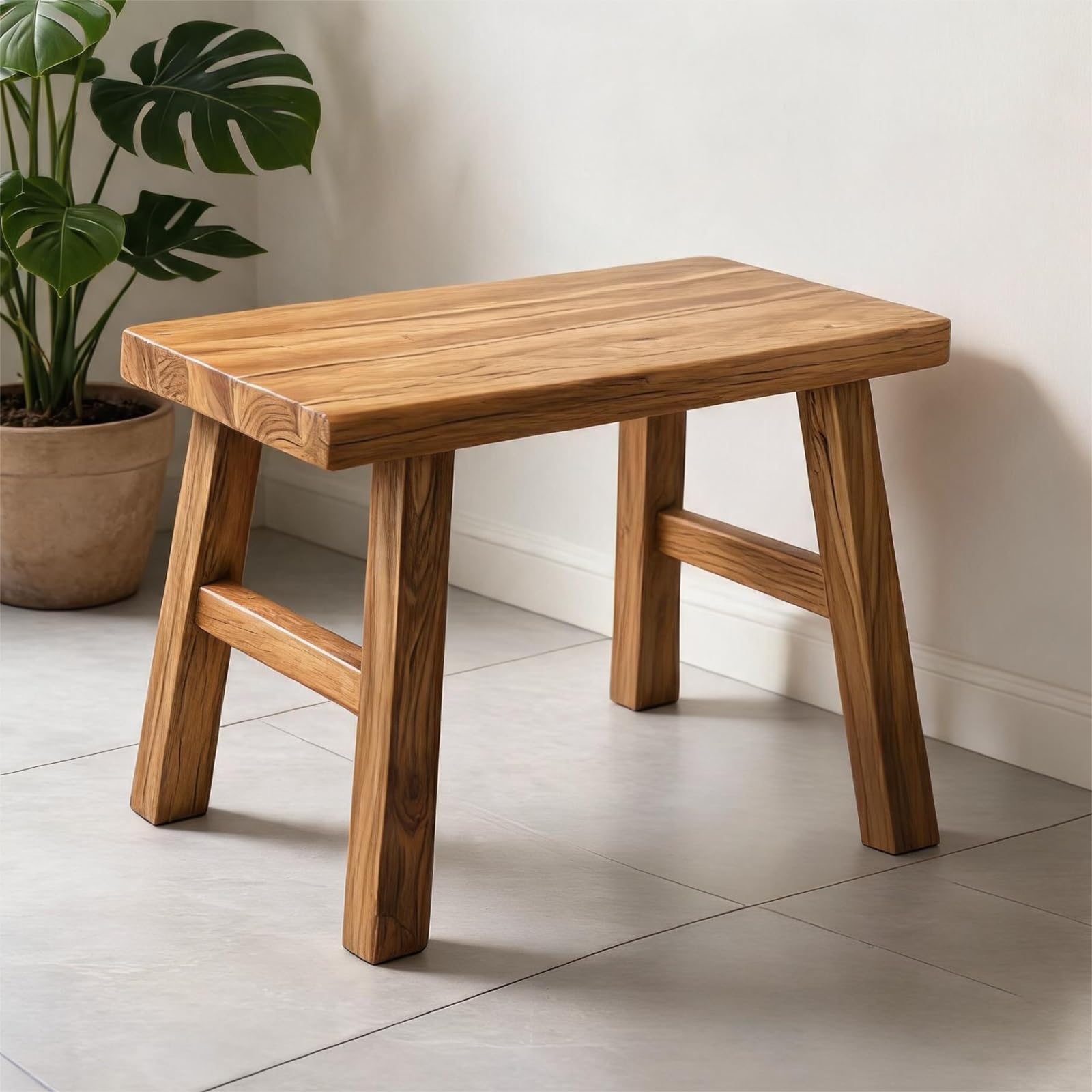 Meubles d'entrée et de couloir en bois massif style banc rustique