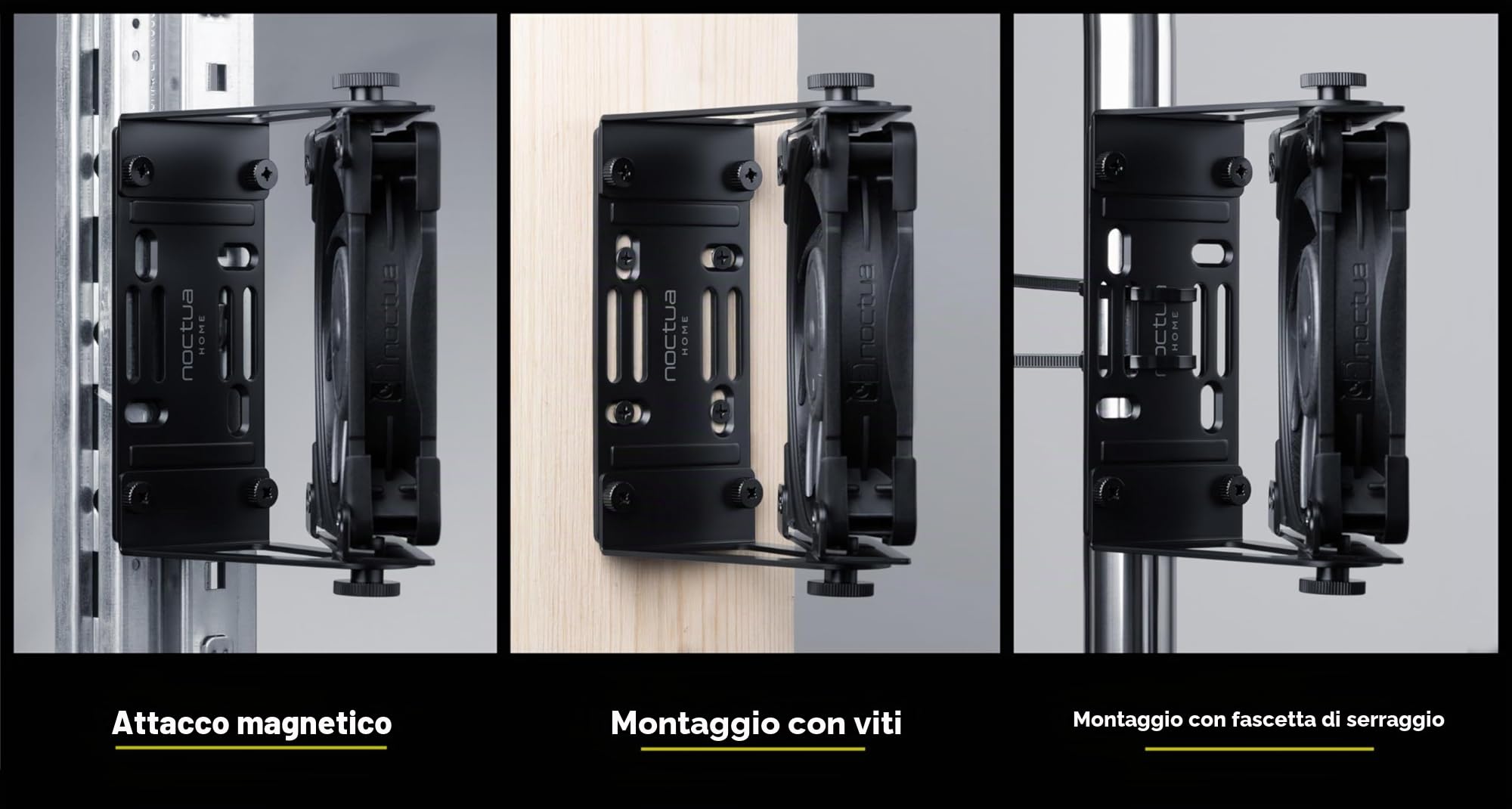 Noctua NV-FM1, Supporto Orientabile Multiuso per Ventole da 120 e 140 mm (Nero)
