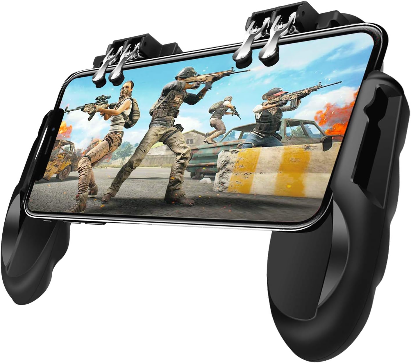 Novatronek Mobile Game Controller, Gamepad with Cooling and Charging Function, PUBG Game Joystick Mobile Game Trigger for 4.5-6.5 inch Android iOS Phone