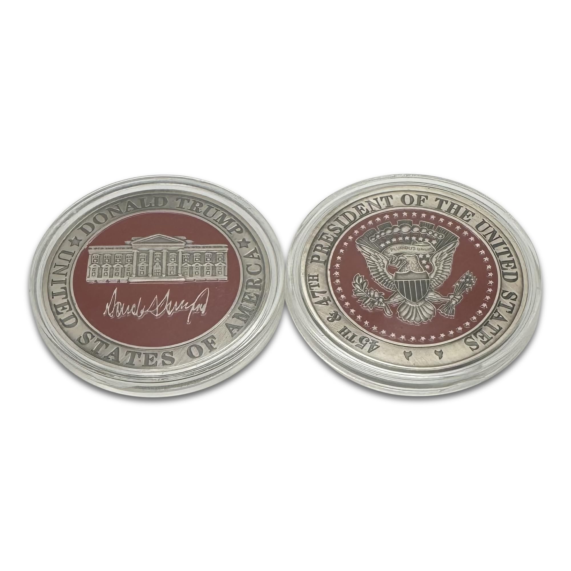 Aizics Mint Donald Trump 2025 45 47 Presidential Oval Office Challenge Coin  Red & Silver. Official Aizics Mint Design. Large 50mm x 3mm Size :  Amazon.sg: Toys