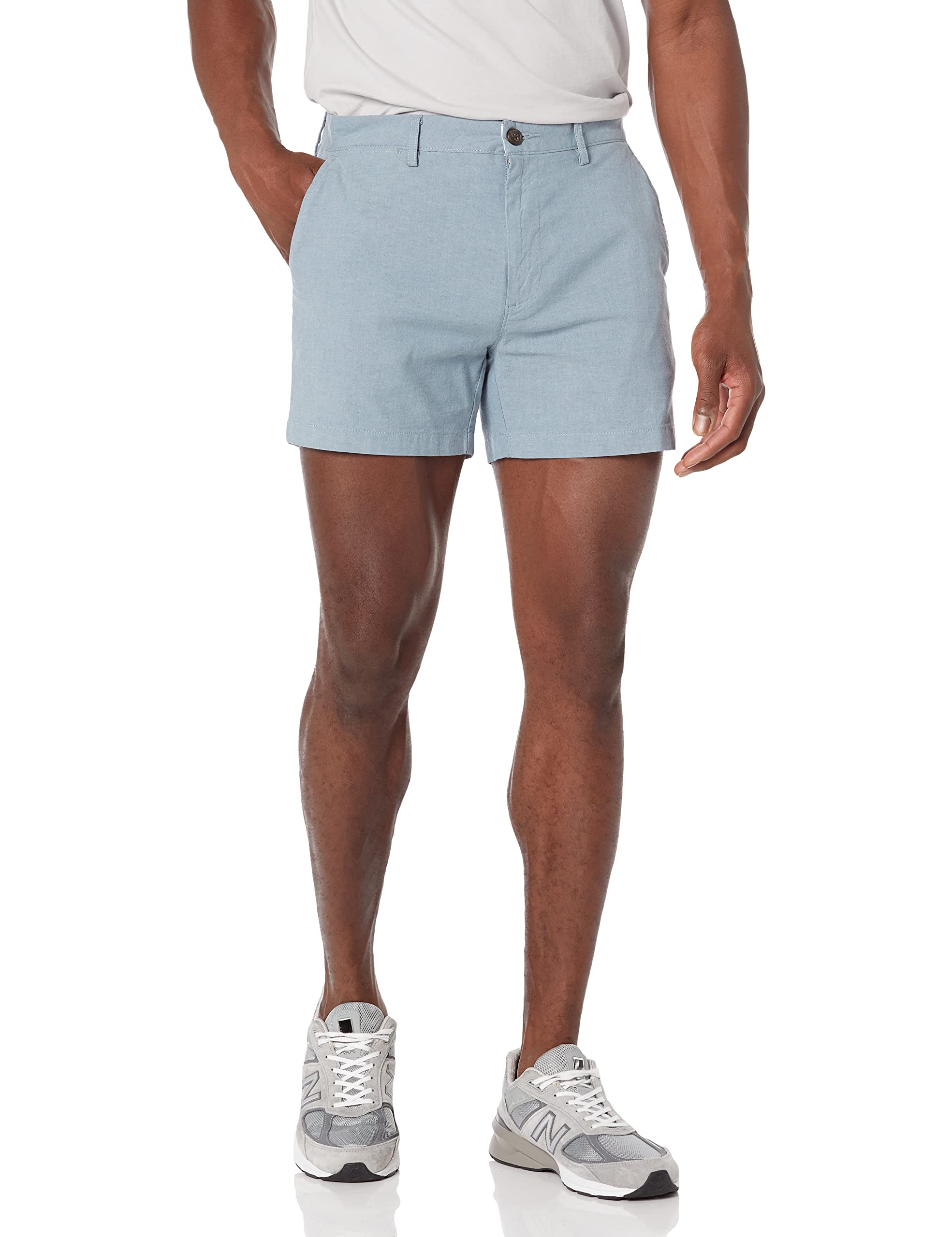 Amazon Essentials Men's Slim-Fit 5" Lightweight Comfort Stretch Oxford Cotton Shorts