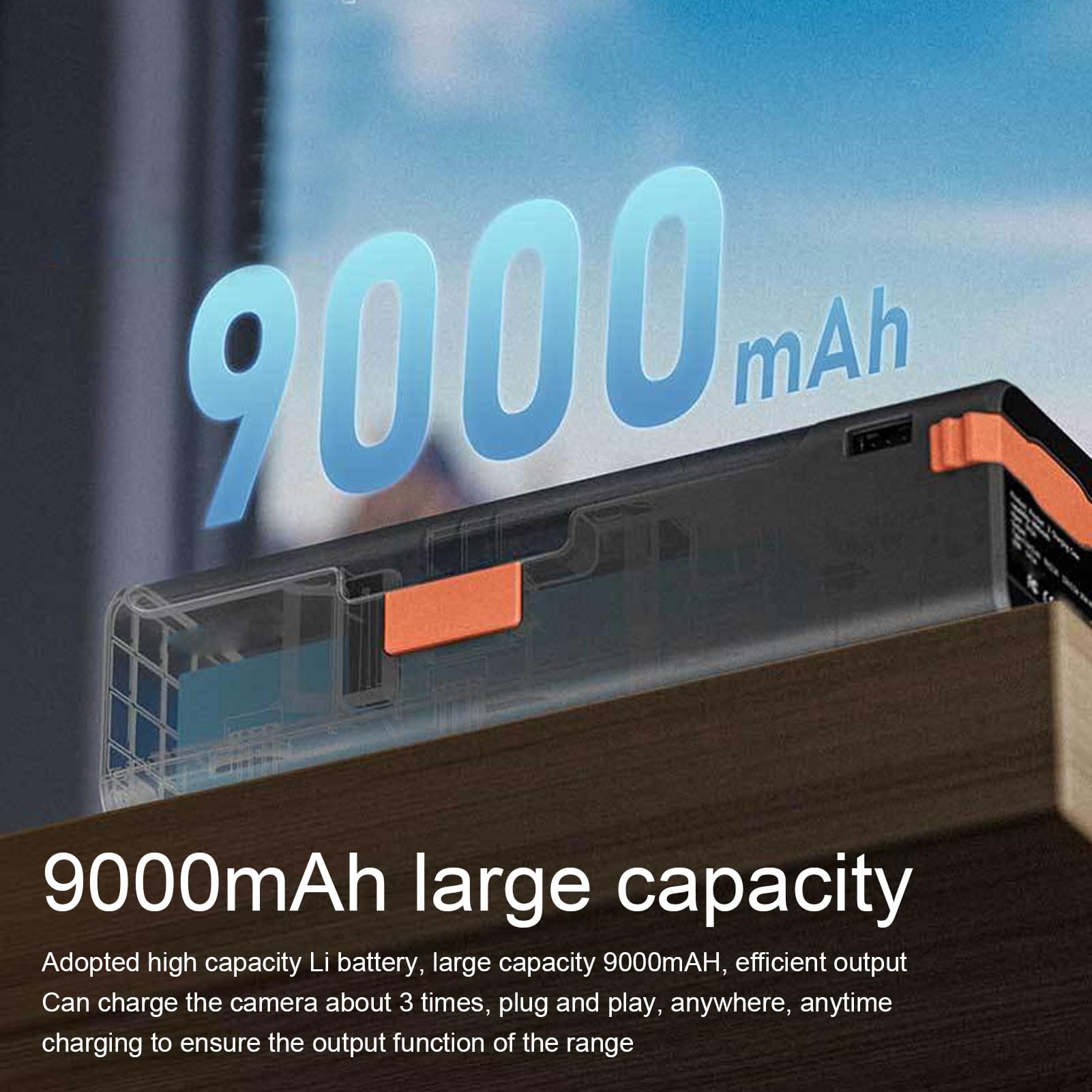 Bewinner Étui de Charge 3, 9000mAh Chargeur Rapide avec Affichage